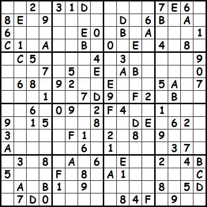 monster sudoku 16x16